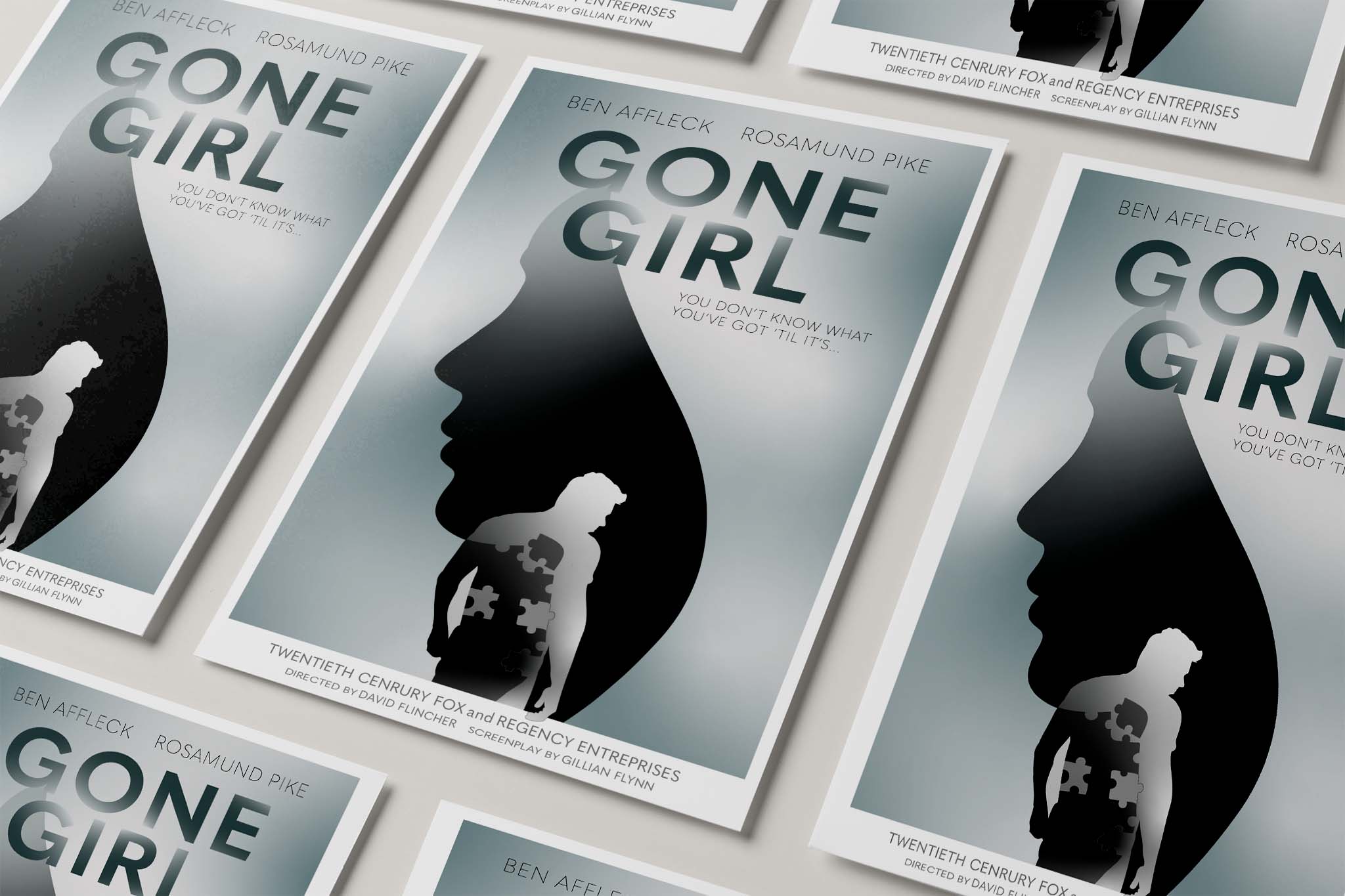 movie poster cover illustration- gone girl